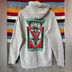 Obey Rise Above Light Gray Hoodie